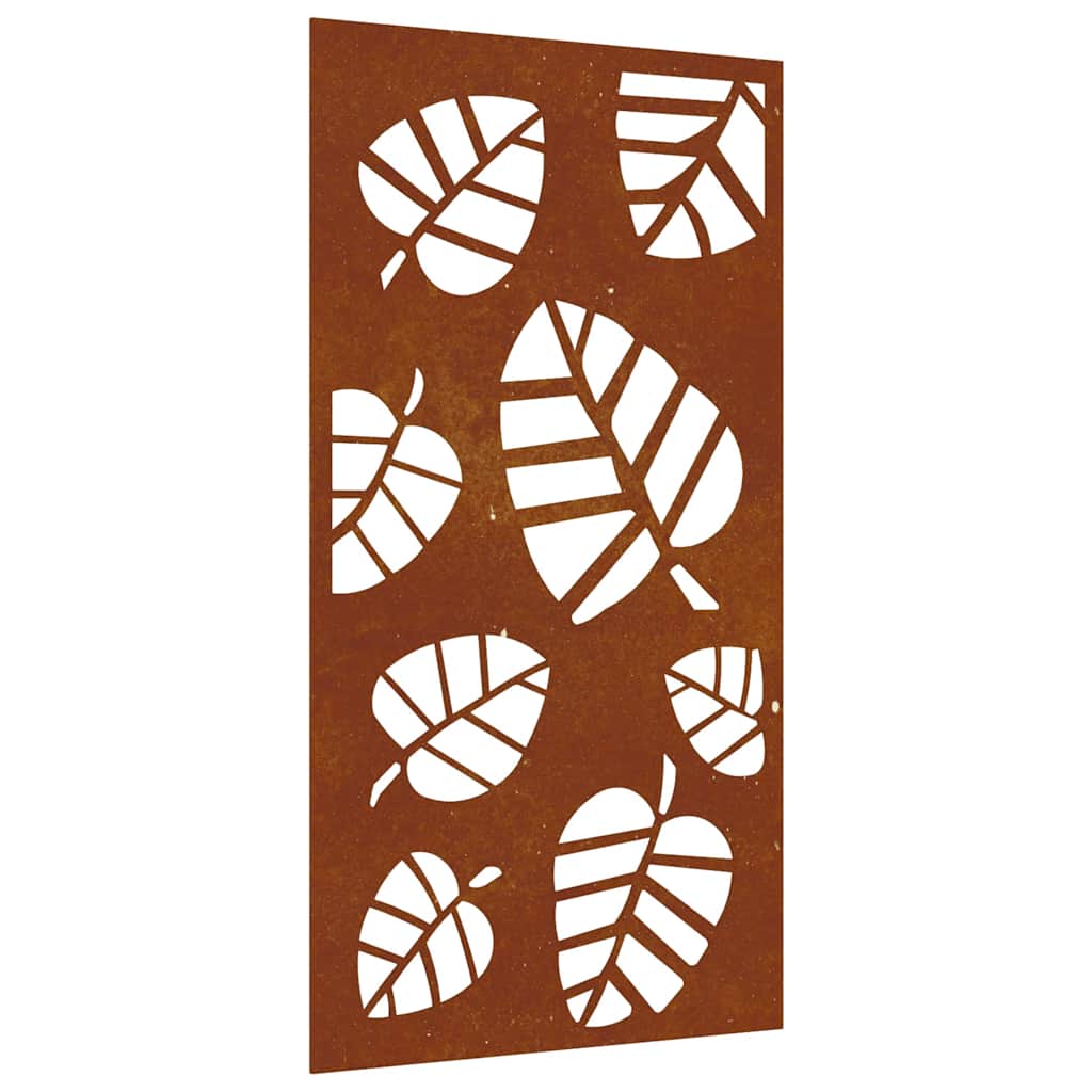 Väggdekoration 105x55 cm rosttrögt stål bladdesign
