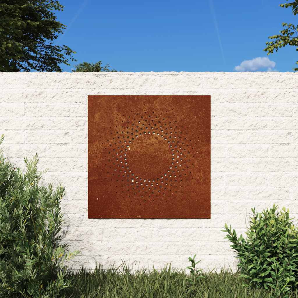 Väggdekoration 55x55 cm rosttrögt stål soldesign
