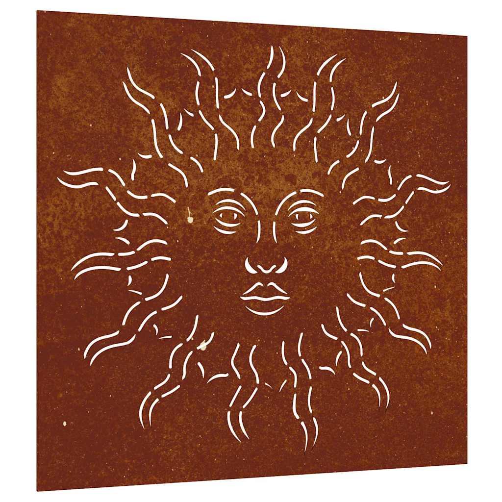 Väggdekoration 55x55 cm rosttrögt stål soldesign
