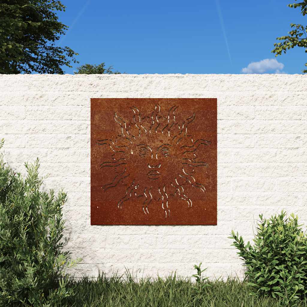Väggdekoration 55x55 cm rosttrögt stål soldesign