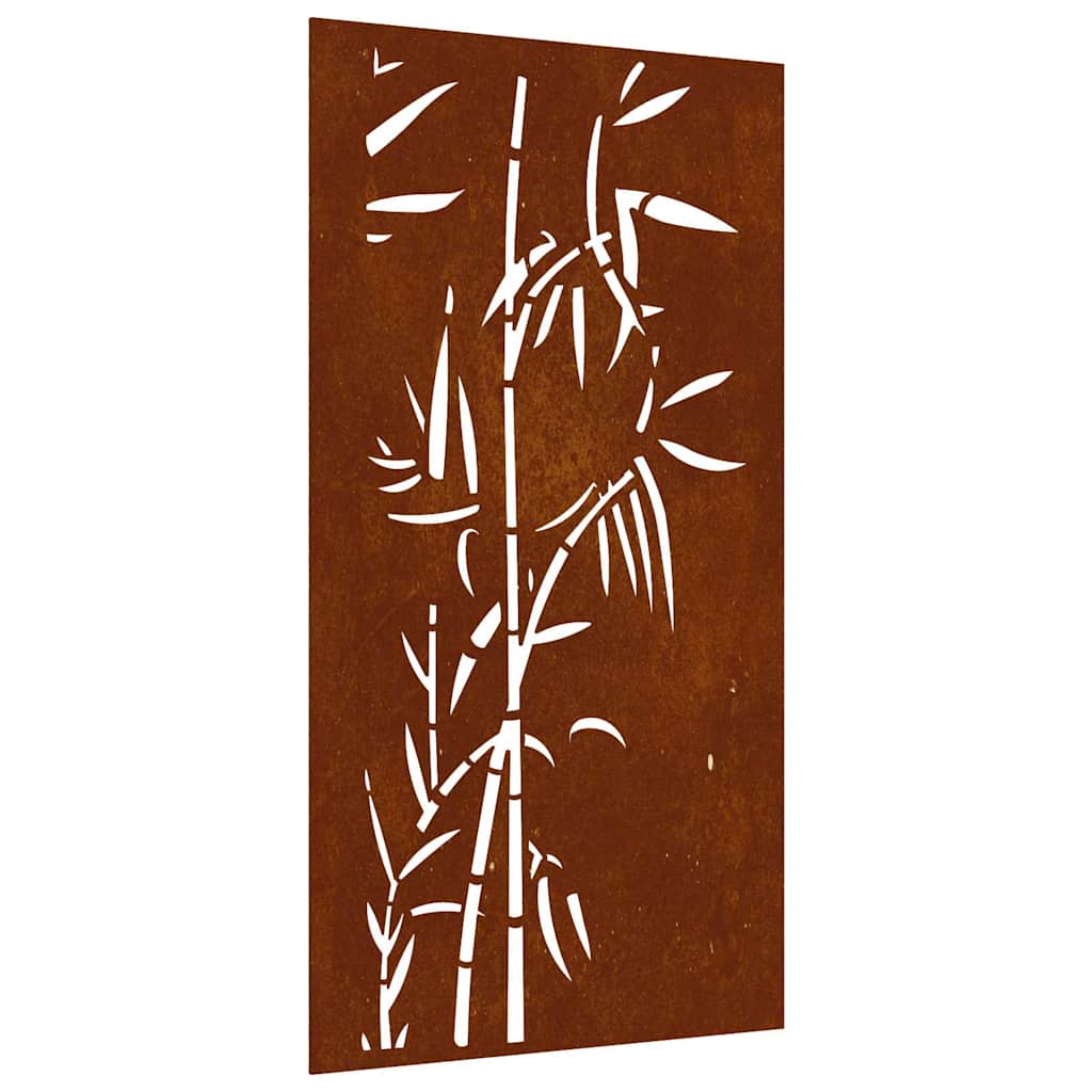 Väggdekoration 105x55 cm rosttrögt stål bambudesign