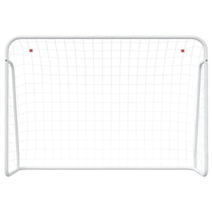 Fotbollsmål med nät vit 214x75x152 cm stål & polyester