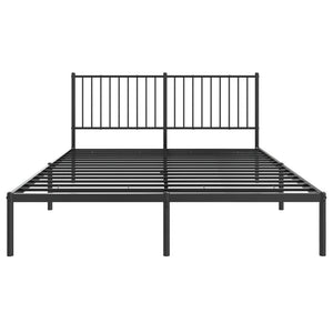 Sängram med huvudgavel metall svart 160x200 cm