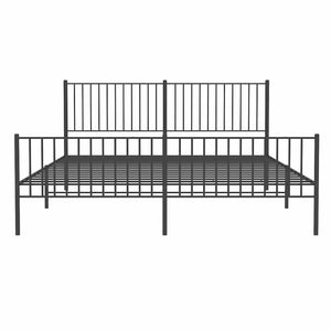 Sängram med huvudgavel och fotgavel svart metall 183x213 cm