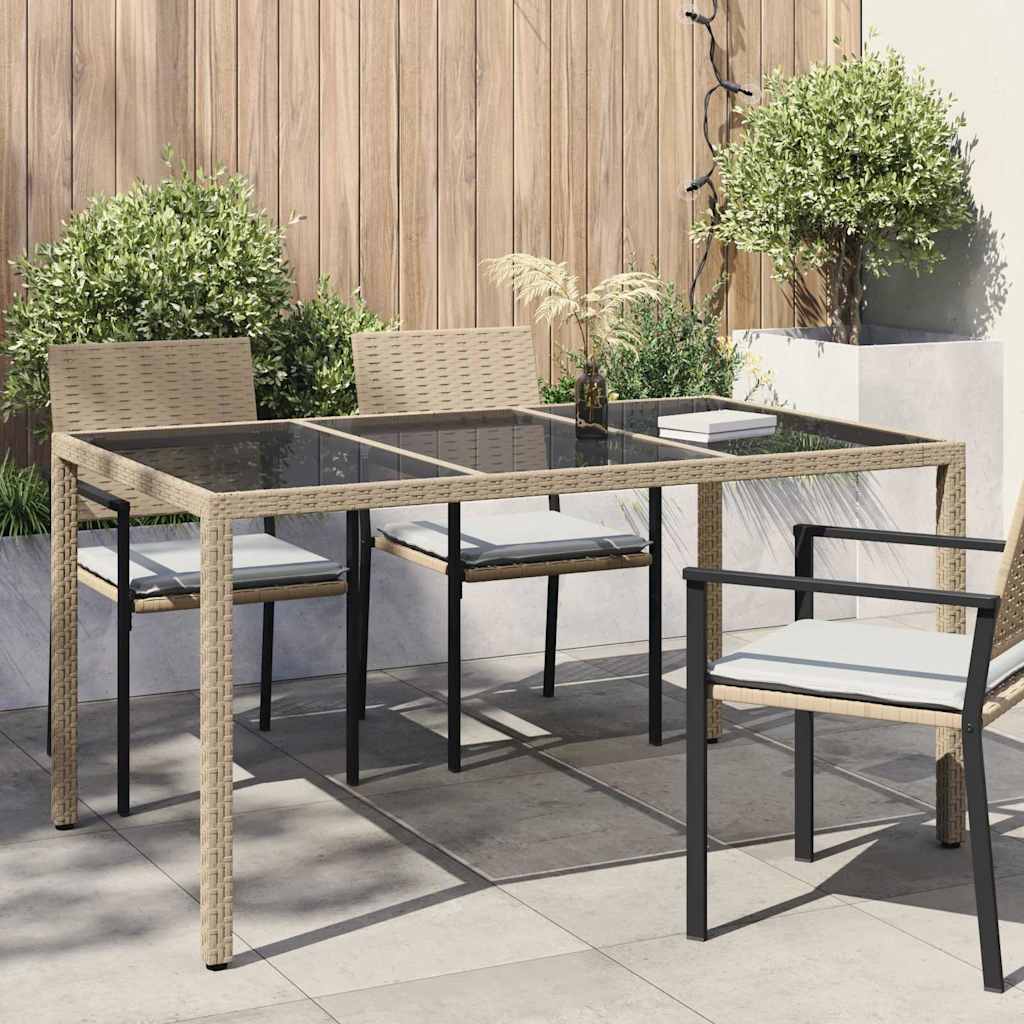 Trädgårdsbord Beige 150 x 90 x 75 cm konstrotting