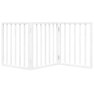 Hundgrind hopfällbar 3 paneler vit 150 cm poppel