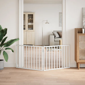 Hundgrind hopfällbar 2 paneler vit 160 cm poppelträ