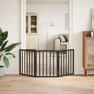 Hundgrind hopfällbar 3 paneler svart 150 cm poppel