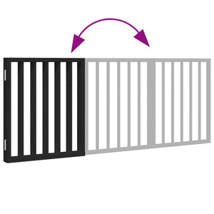 Hundgrind hopfällbar 3 paneler svart 150 cm poppel