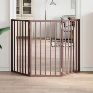 Hundgrind hopfällbar 3 paneler brun 150 cm poppel