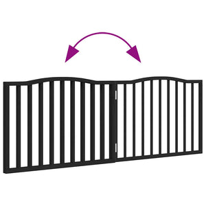 Hundgrind hopfällbar 2 paneler svart 160 cm poppel
