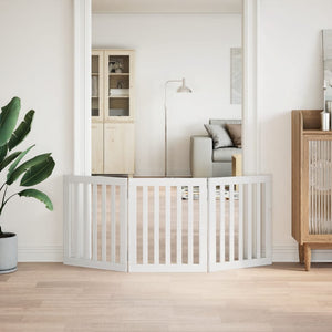 Hundgrind hopfällbar 3 paneler vit 150 cm poppel