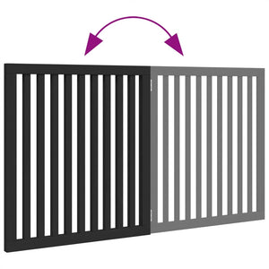 Hundgrind hopfällbar 2 paneler svart 160 cm poppel