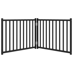 Hundgrind hopfällbar 2 paneler svart 160 cm massivt granträ