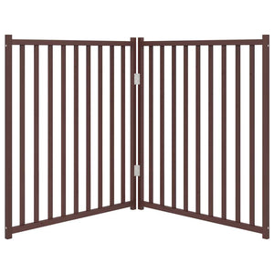 Hundgrind hopfällbar 2 paneler brun ek 160 cm massivt granträ