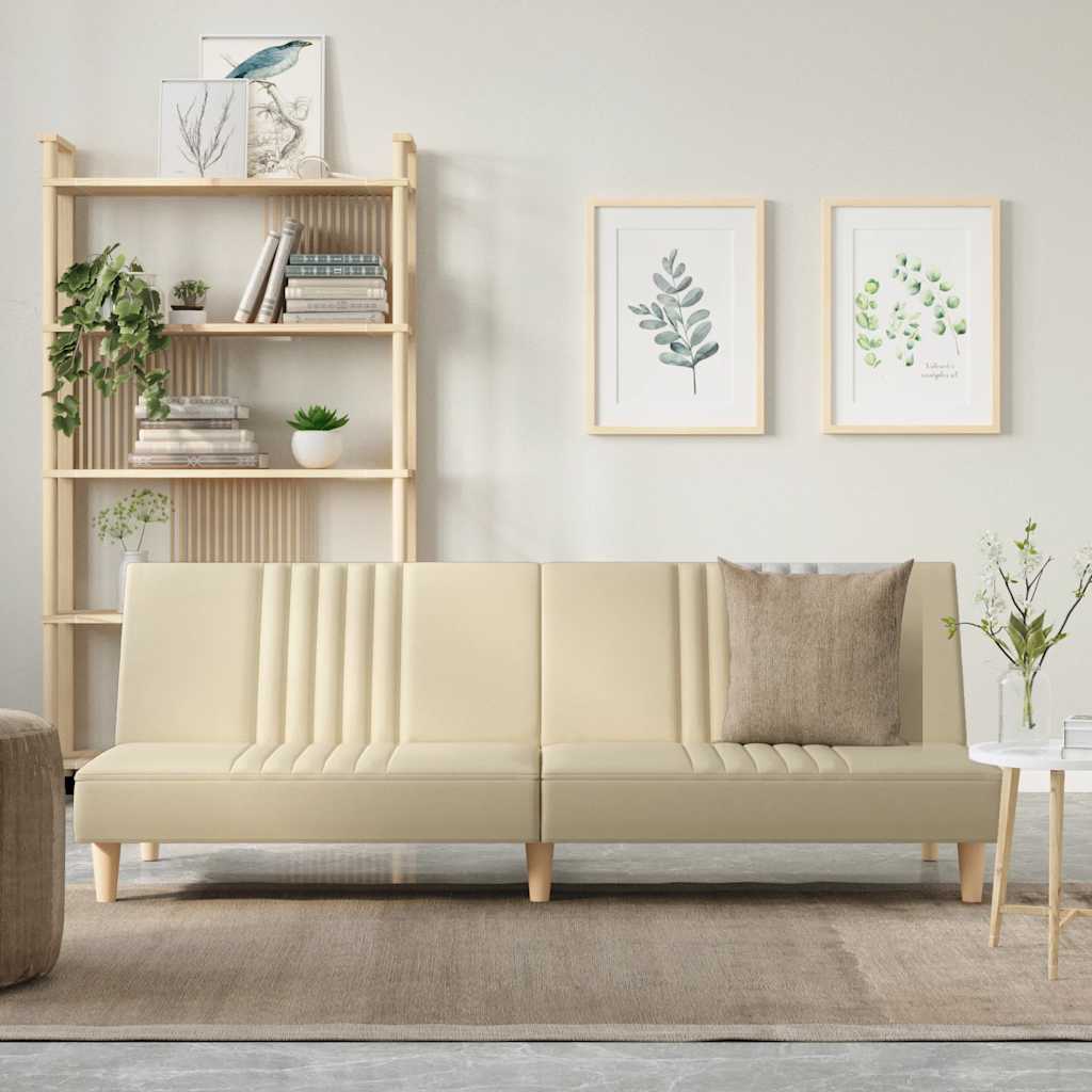 Bäddsoffa gräddvit tyg
