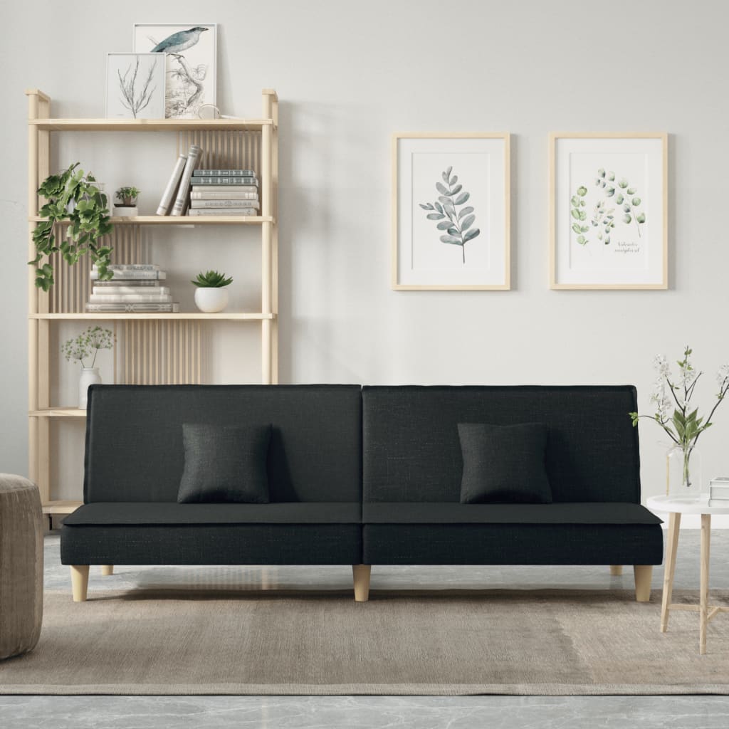 Bäddsoffa svart tyg