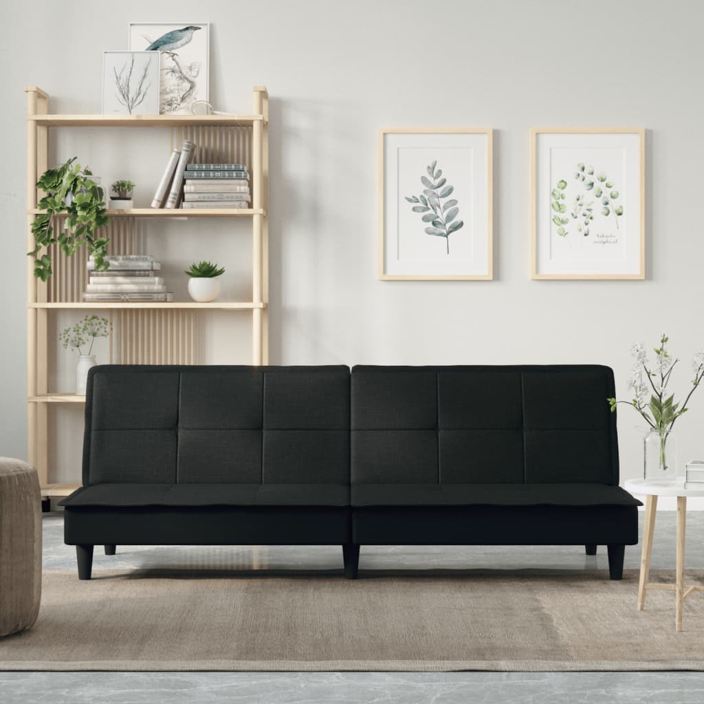 Bäddsoffa svart tyg
