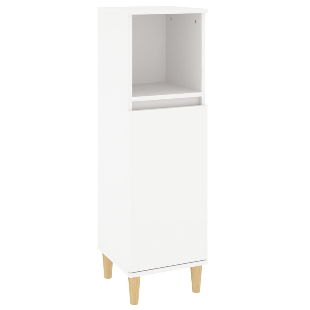 Badrumsskåp vit 30x30x100 cm konstruerat trä