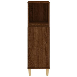 Badrumsskåp brun ek 30x30x100 cm konstruerat trä