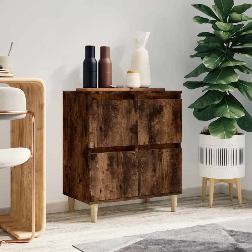 Byrå rökfärgad ek 60x35x70 cm konstruerat trä