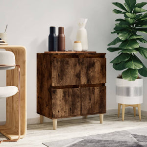 Byrå rökfärgad ek 60x35x70 cm konstruerat trä