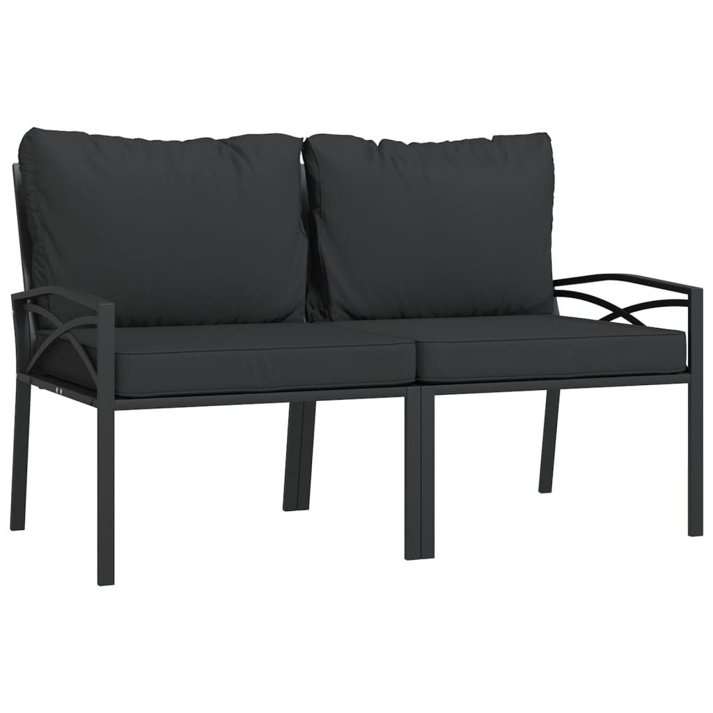 Trädgårdsstolar med grå dynor 2 st 62x75x79 cm stål