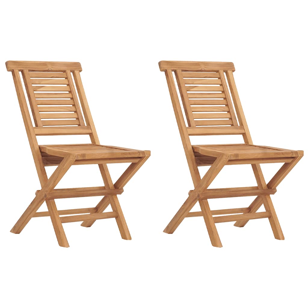 Hopfällbara trädgårdsstolar 2 st 47x63x90 cm massiv teak