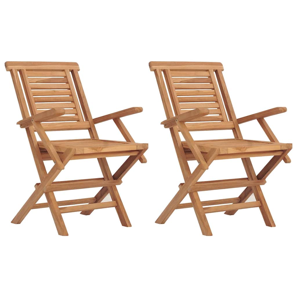 Hopfällbara trädgårdsstolar 2 st 56x63x90 cm massiv teak