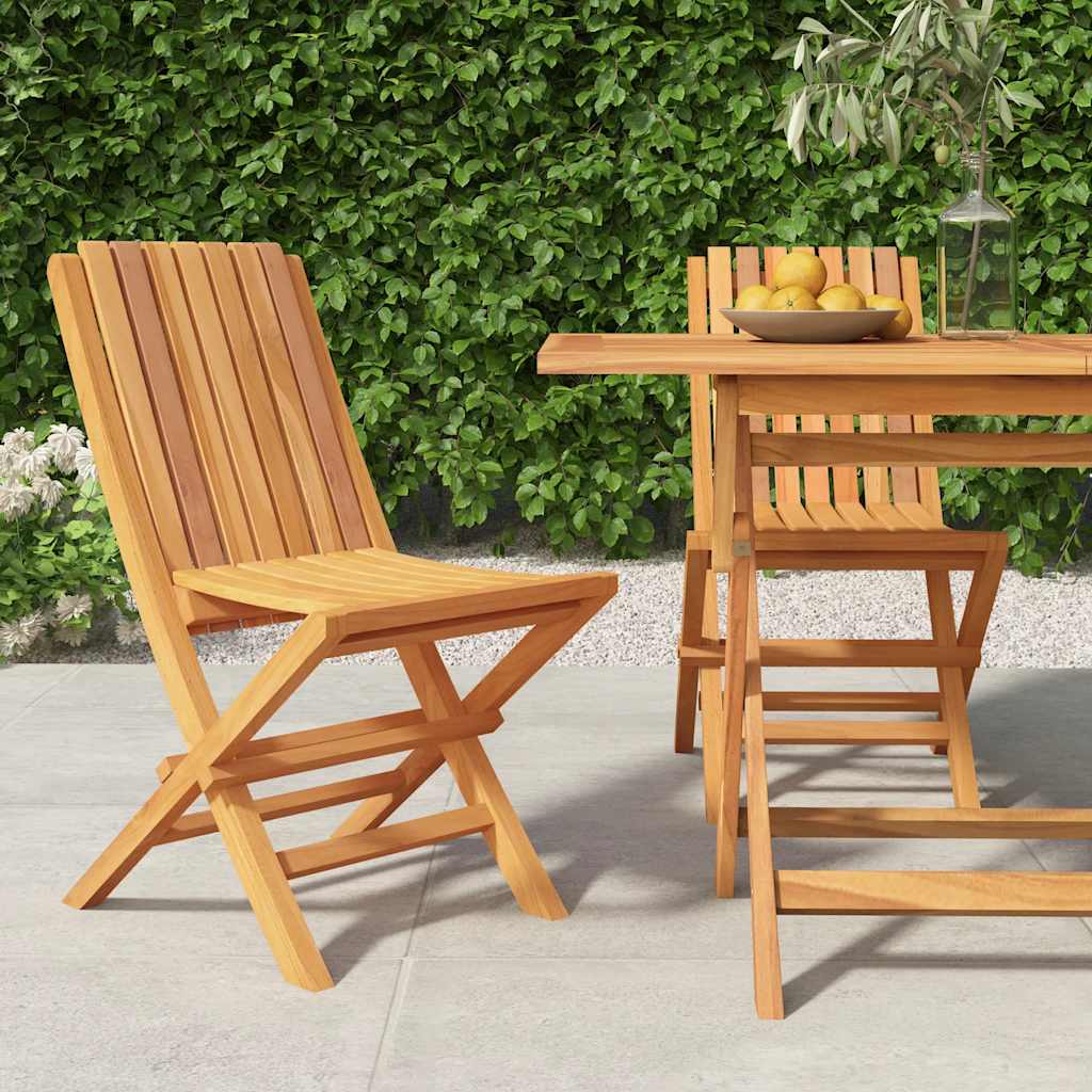 Hopfällbara trädgårdsstolar 2 st 47x47x89 cm massiv teak