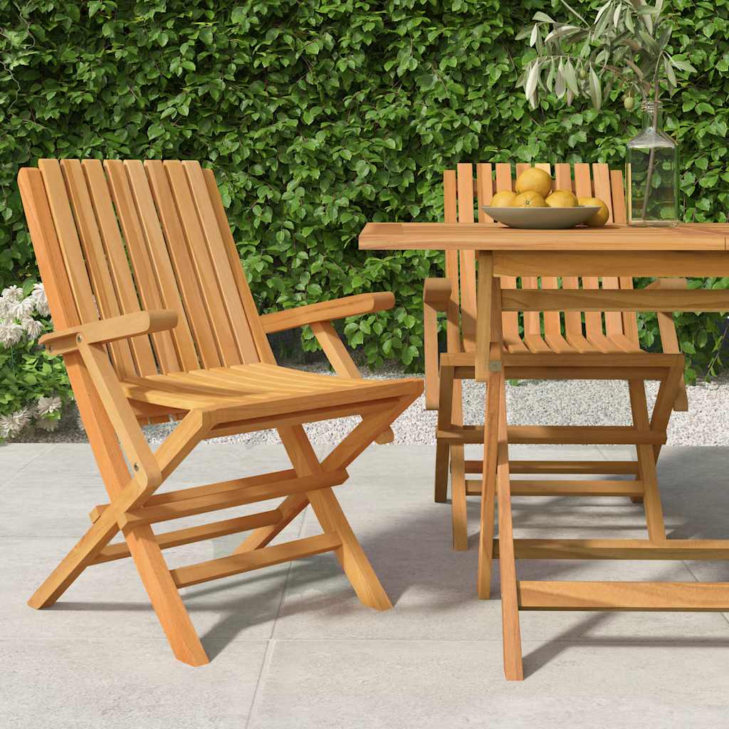 Hopfällbara trädgårdsstolar 2 st 61x67x90 cm massiv teak