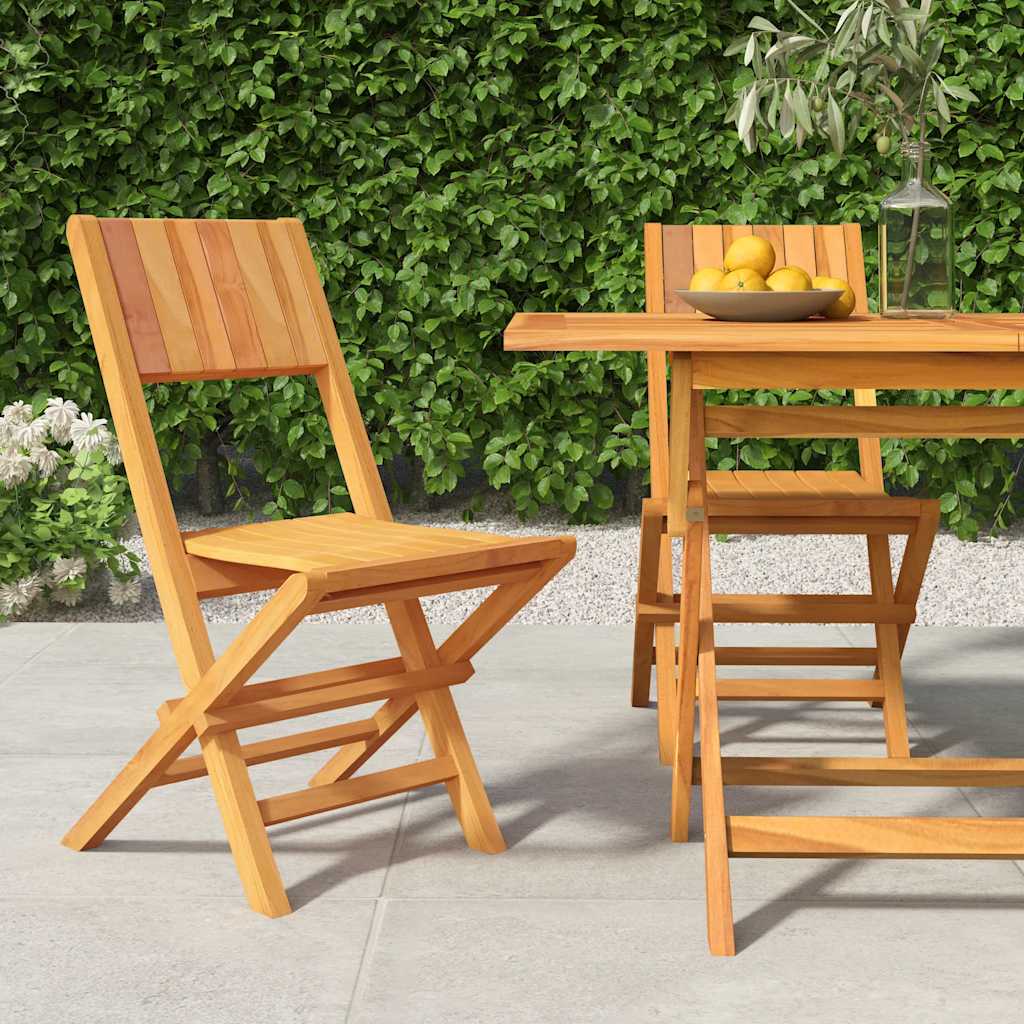 Hopfällbara trädgårdsstolar 2 st 47x61x90 cm massiv teak