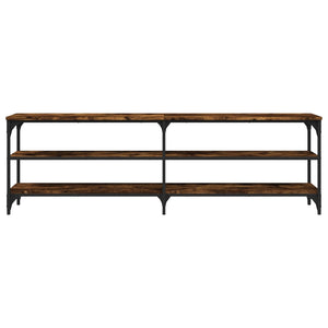 Tv-bänk rökfärgad ek 160x30x50 cm konstruerat trä