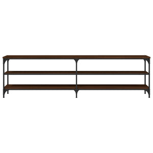 Tv-bänk brun ek 180x30x50 cm konstruerat trä och metall