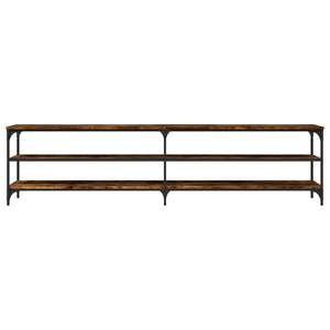 Tv-bänk rökfärgad ek 200x30x50 cm konstruerat trä och metall