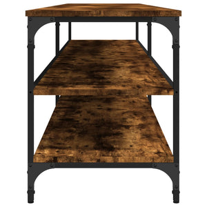 Tv-bänk rökfärgad ek 200x30x50 cm konstruerat trä och metall