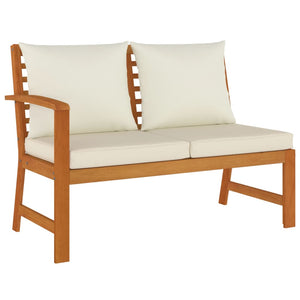 Matgrupp för trädgården med dynor 7 delar massivt akacia