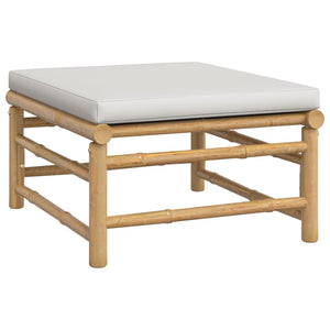 Loungegrupp 9 delar ljusgråa dynor bambu