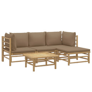 Loungegrupp 5 delar taupe dynor bambu