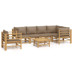 Loungegrupp 7 delar taupe dynor bambu