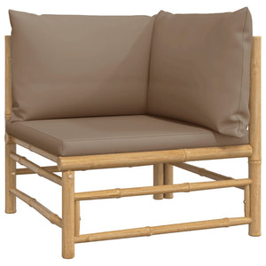 Loungegrupp 8 delar taupe dynor bambu