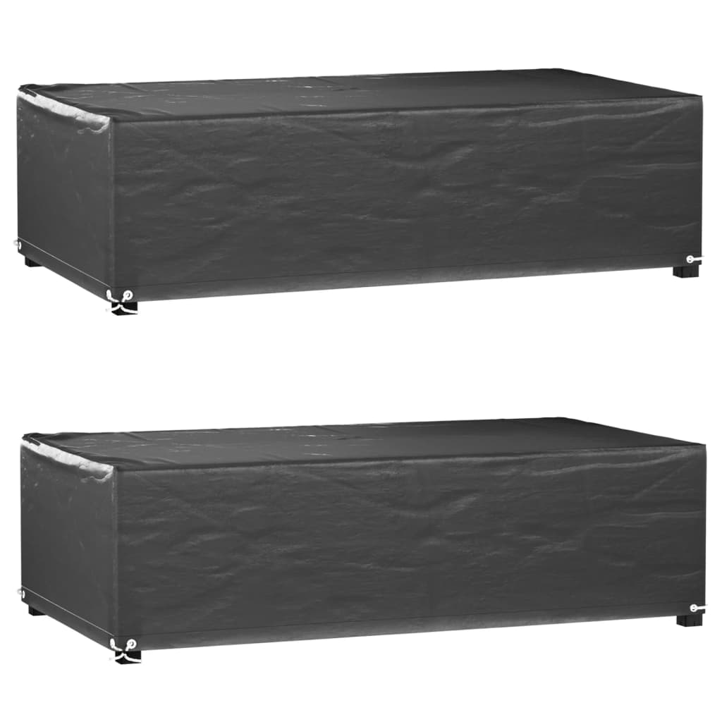 Överdrag för trädgårdsmöbler 8 ölj. 125x70x35 cm rektangulärt
