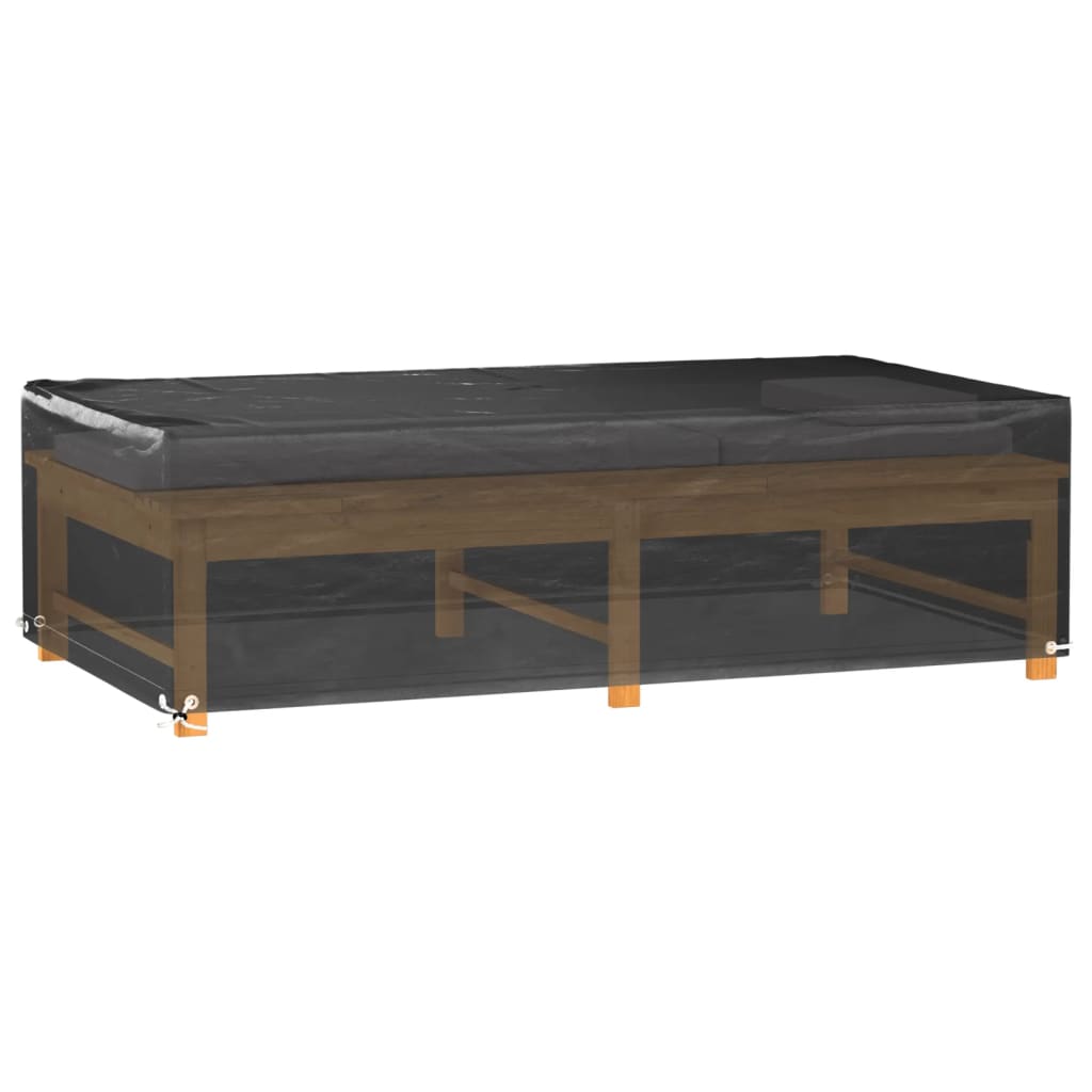 Överdrag för trädgårdsmöbler 8 ölj. 125x70x35 cm rektangulärt