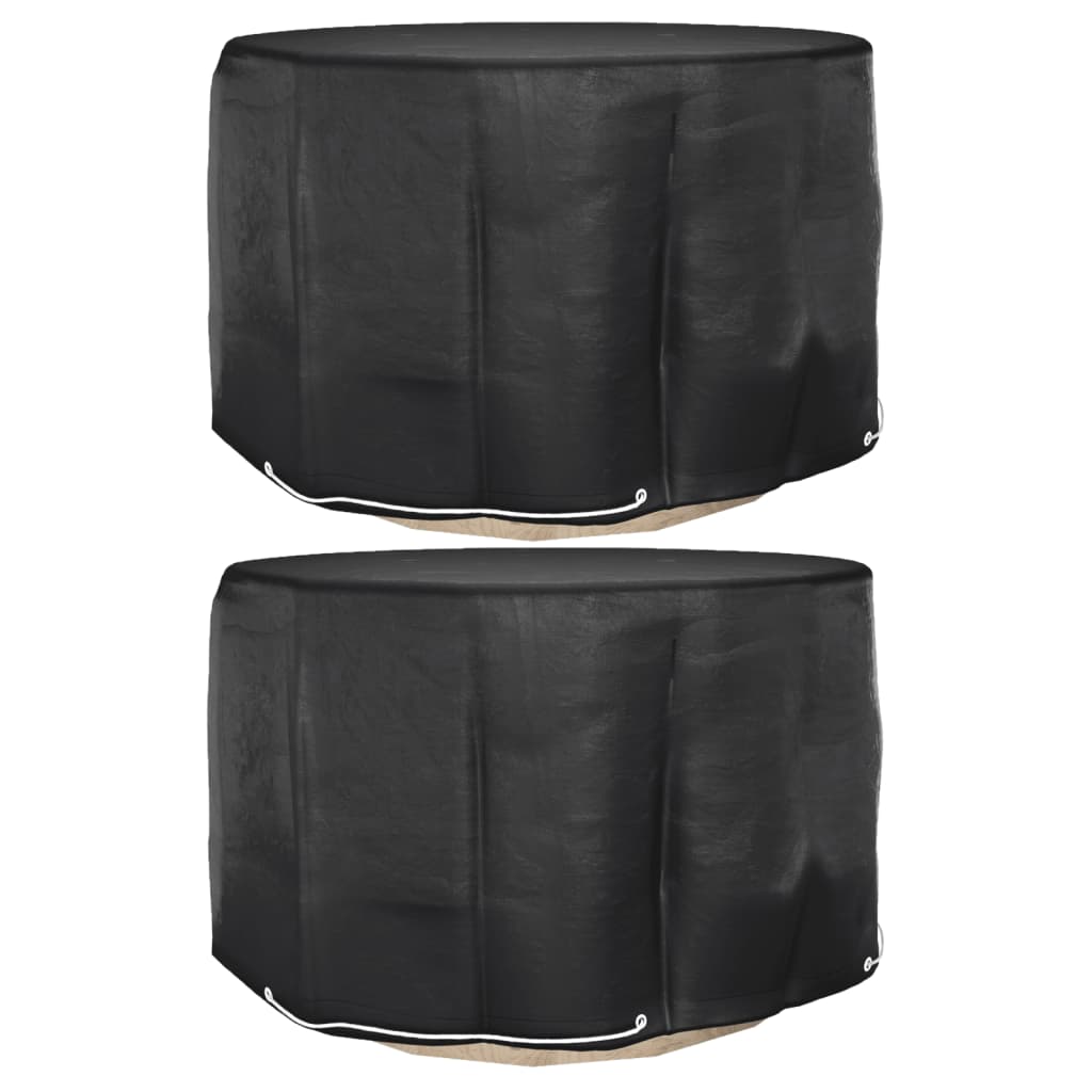 Överdrag för trädgårdsmöbler 2 st 6 öljetter Ø125x75 cm rund