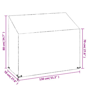 Överdrag för utomhusbänk 2st 8 ölj. 130x70x70/88 cm polyeten