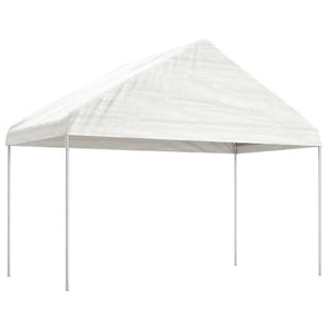 Paviljong med tak vit 13,38x4,08x3,22 m polyeten