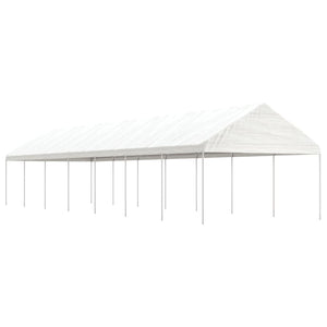 Paviljong med tak vit 15,61x4,08x3,22 m polyeten