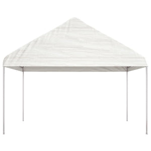Paviljong med tak vit 15,61x4,08x3,22 m polyeten