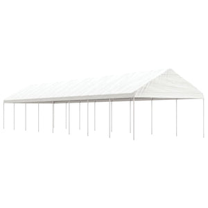 Paviljong med tak vit 17,84x4,08x3,22 m polyeten