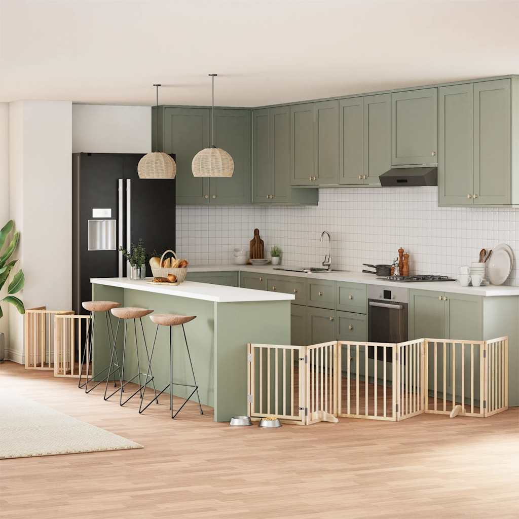 Hundgrind med dörr vikbar 12 paneler 600 cm poppel